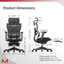 Chaise de bureau inclinable à 150 ° avec système de suivi dynamique du dossier - Dossier réglable à 5 niveaux et support lombaire adaptatif-1842144945