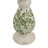 White Ceramic Candle Holder with Green Floral Patterns-600501574