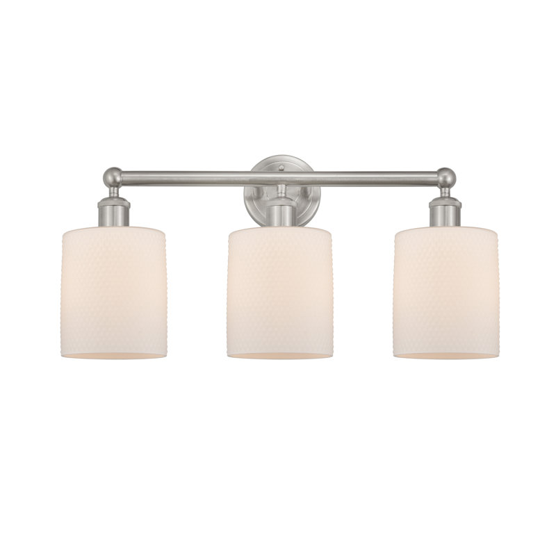 Karon 3 - Light Dimmable Vanity Light, Matte White, Brushed Satin Nickel