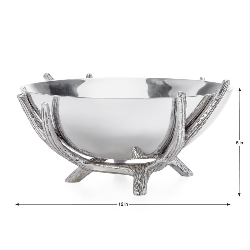 Ensemble de bols à piédestal en aluminium 2 pièces Staab, H 5 po x l 12 po x P 12 po