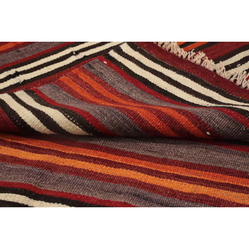 Tapis rayé en laine 5 x 5