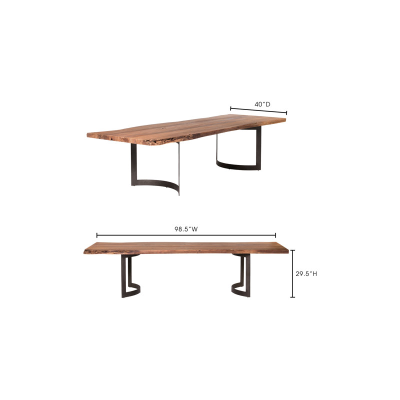 Kenmore Dining Table, Brown, 98.5" L x 40" W