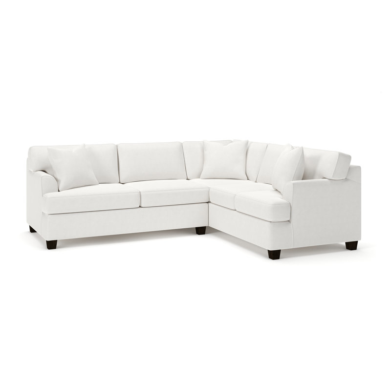 Conradina Upholstered L-Sectional, Right Hand Facing, Nomad Snow Crypton® Chenille