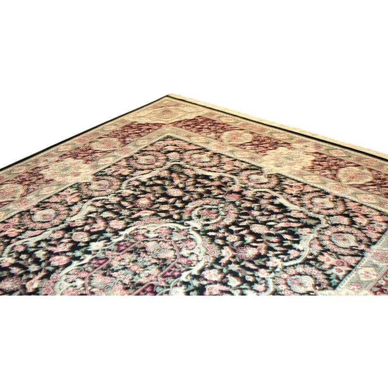High-Quality Hand-Knotted Black And Red Area Rug
