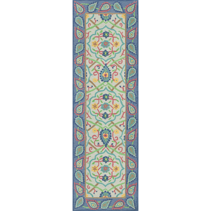 Brittany Hand-Tufted New Zealand Wool Multicolor Area Rug, Runner 8' x 26'