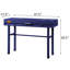 Bureau industriel bleu avec 1 tiroir et design fonctionnel pour le travail