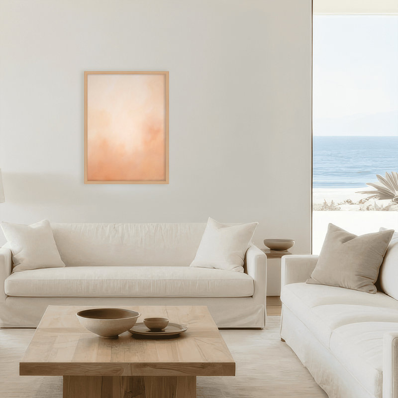 Abstract Underwater Clouds XIX by  - Floater Frame Print on Canvas, 40" H x 30" W x 1.125" D, Beige, Framed Print
