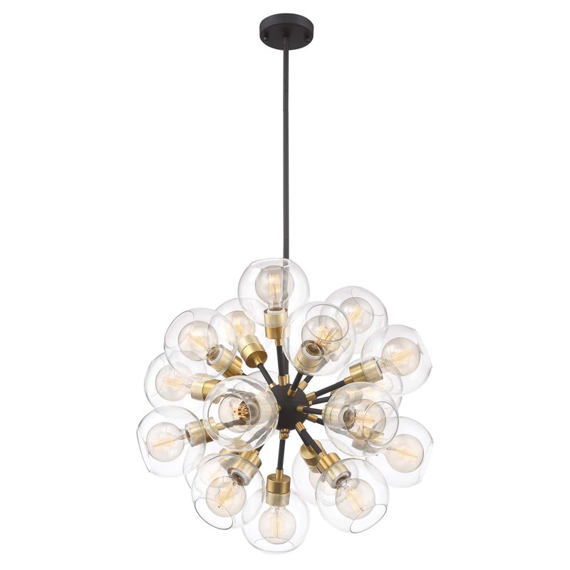 Lustre sphérique Spoutnik 18 lumières Marisha, Laiton poli