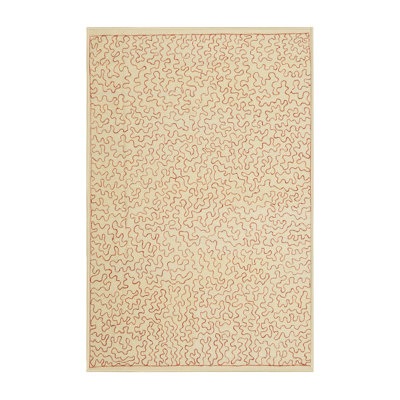 Tapis beige/rouge contemporain