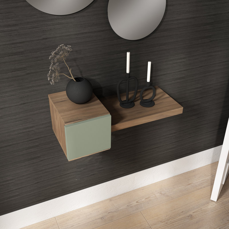 Kennelly Floating Shelf, Brown/Green