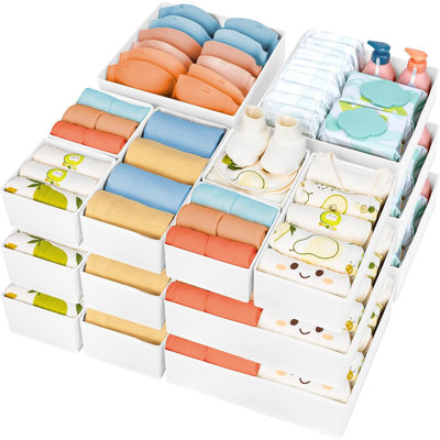 18-Pack Drawer Organizer Set For Clothes - Foldable Fabric Storage Bins For Dresser, Closet, Underwear, Socks, And Accessories