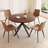 46'' Round Dining Table Set, Modern Kitchen Table For 4 Person, Steel Legs, Pedestal Dining Set With 32.4"h Dining Chair, Saving Space-1334322074-1286767923-1286767922