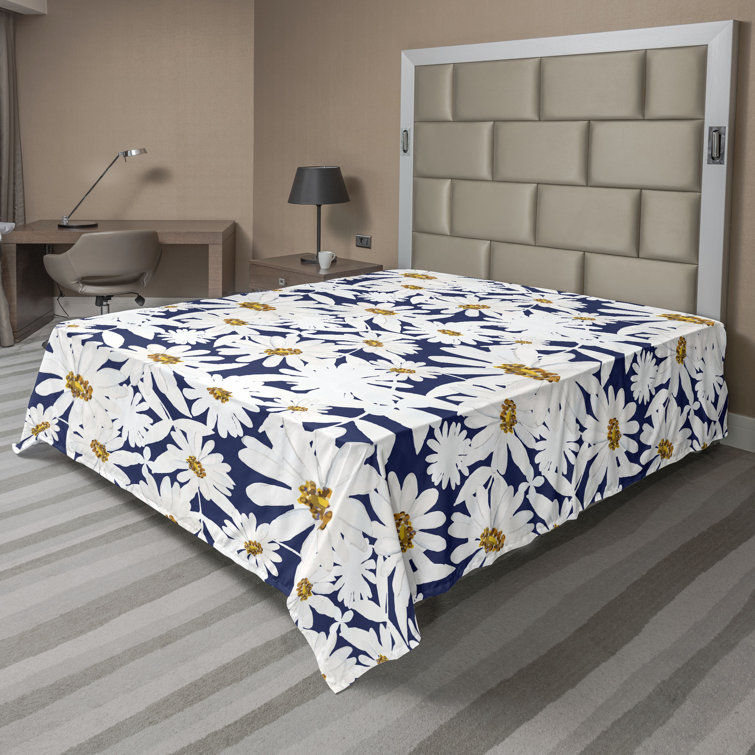 Drap plat à motif floral bohème Ambesonne