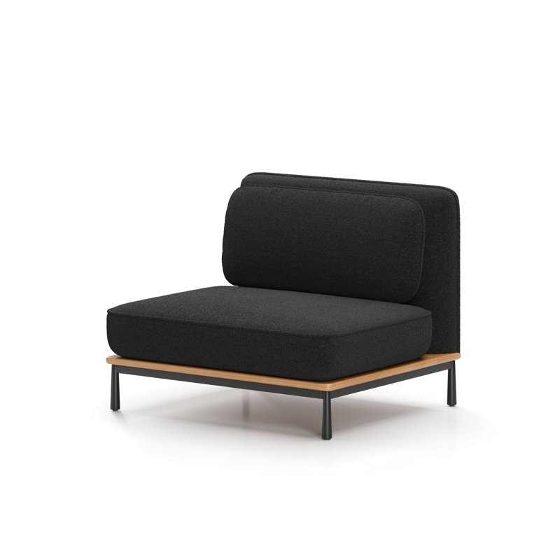 Arc Armless Chair, Divina Melange 170, Natural Oak