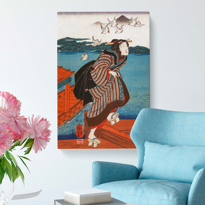 Sanbashi No Onna by Utagawa Kuniyoshi - Wrapped Canvas Print, 76cm H x 50cm W x 3cm D