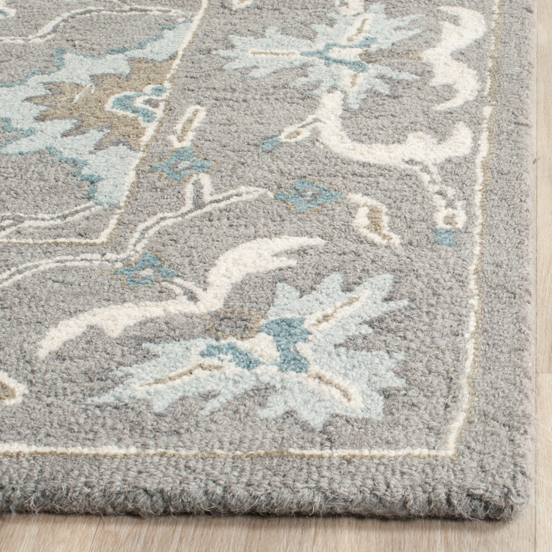 Tansy Gray Handmade Wool Oriental Rug, Round 6'