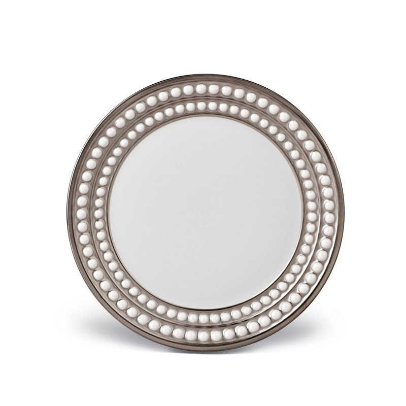 Perlée Bread + Butter Plate, Platinum