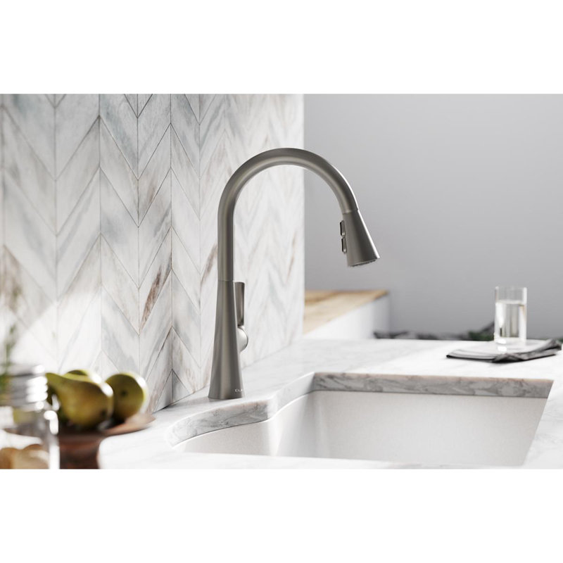 Harmony Pull Down Single Handle Kitchen Faucet, Lustrous Steel