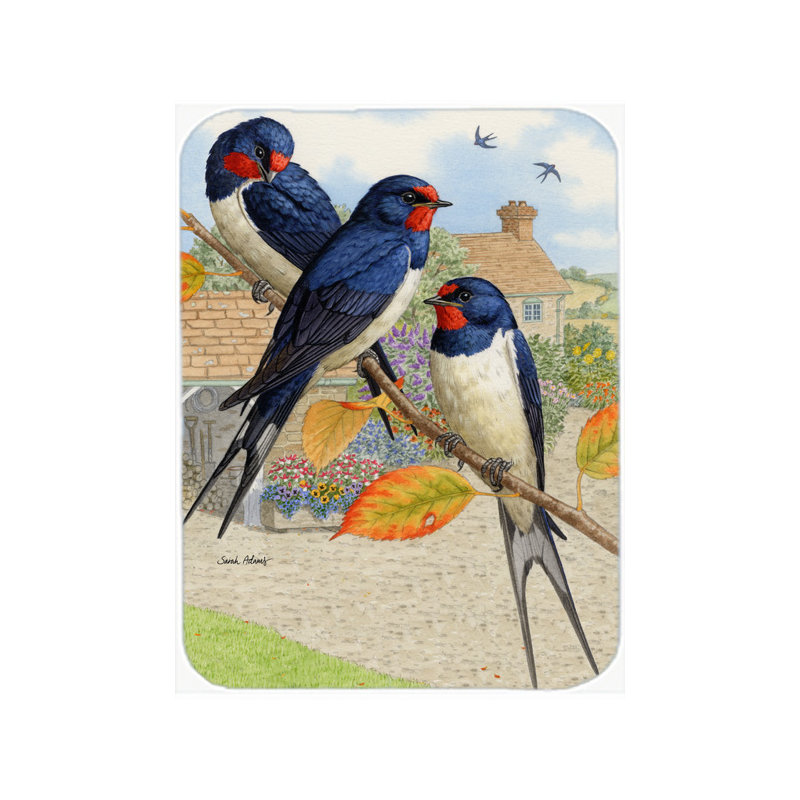 Caroline's Treasures Barn Swallows Glass Cutting Board