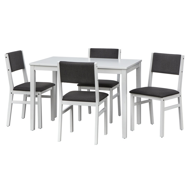 Bladyn 5 - Piece Solid Wood Dining Set, White