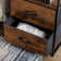 Kindall Industrial Rustic End Table Nightstand With Two Drawers And Open Shelf