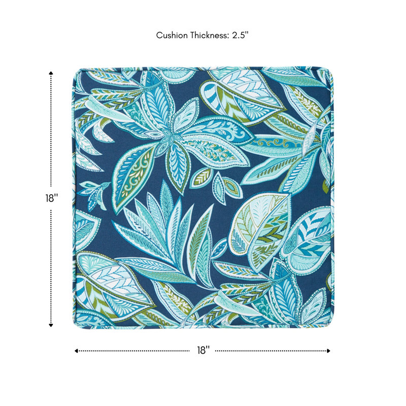 Outdoor Dining Chair Seat Pad, Botanical Crestwood