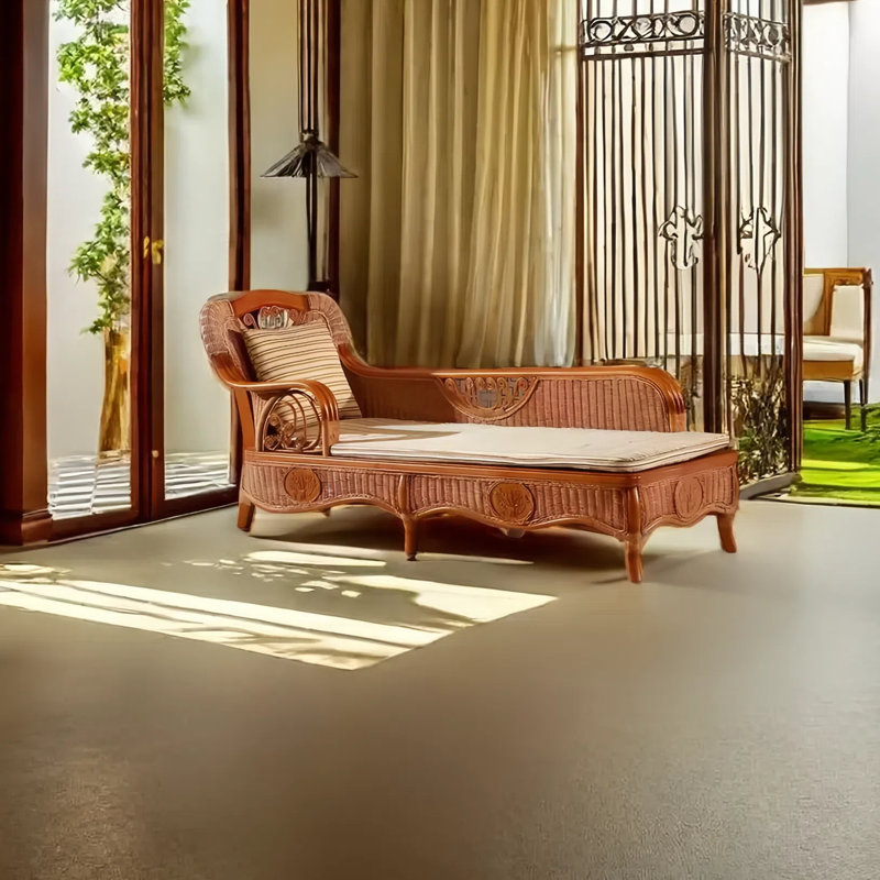 Rattan woven creative quality chaise longue, Left Hand Facing