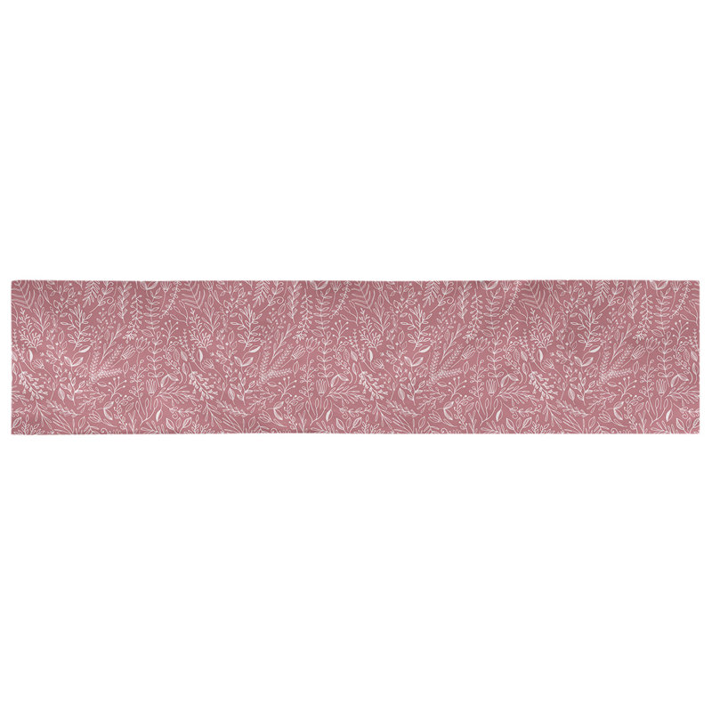 Chemin de table à motif floral ditsy Avicia, 72 po x 16 po, Rouge / Blanc, Polyester