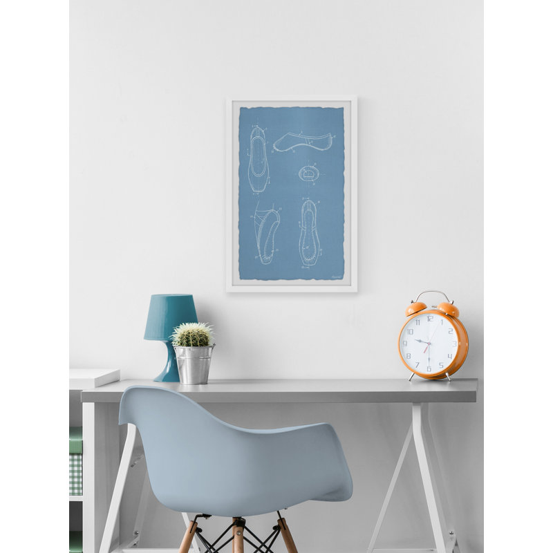 Drayton Ballet Shoe Outline - Single Picture Frame Print, 30cm H x 20cm W