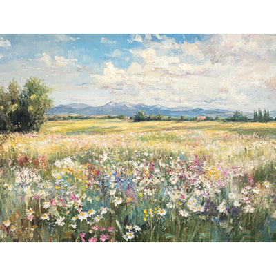 Wildflower Meadow with Clear Blue Sky