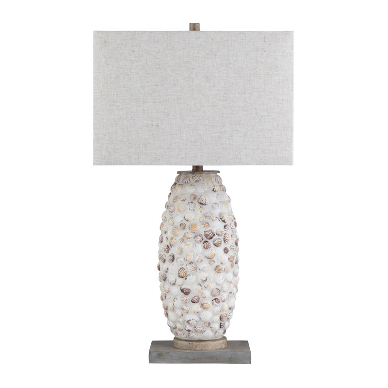30.5" Resin Table Lamp With Oat Shade