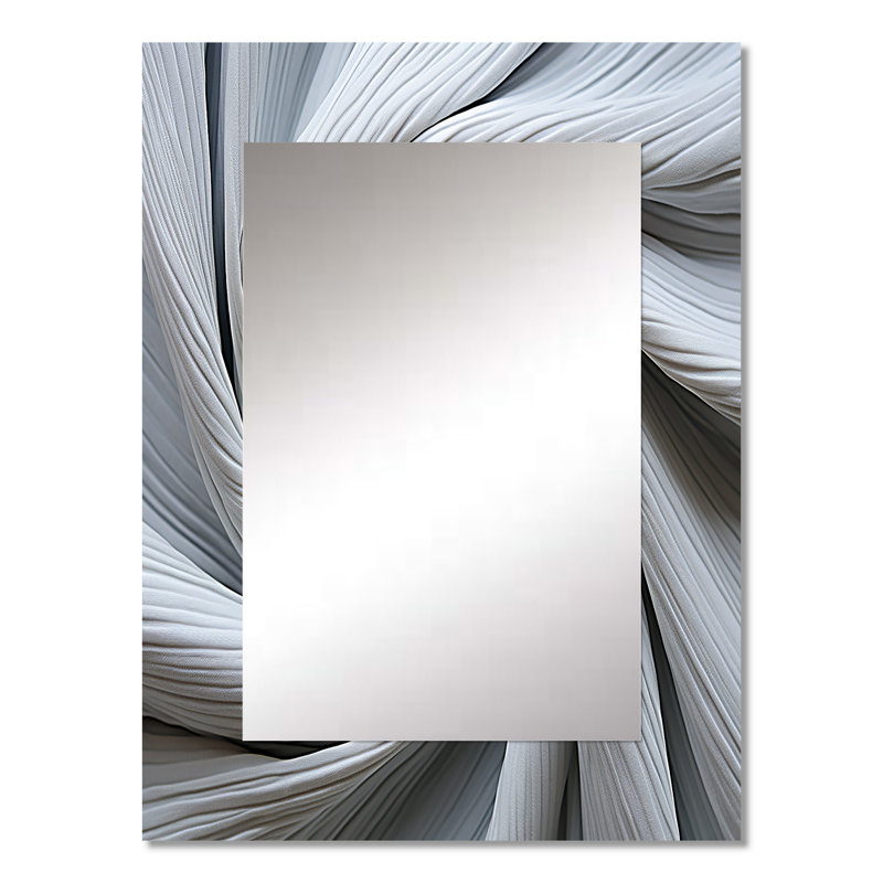 Gris spirale spirale sprial I - miroir abstrait en spirale, miroir mural décoratif moderne, impression d'art en métal