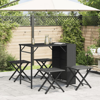 4 - Person Wicker Patio Dining Set with Rectangular Table
