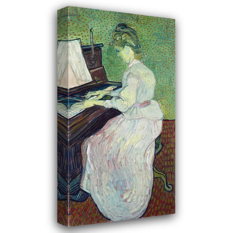 «Marguerite Gachet at the Piano» par Vincent Van Gogh - Art mural sur toile tendue avec châssis, H 24 po x l 17 po
