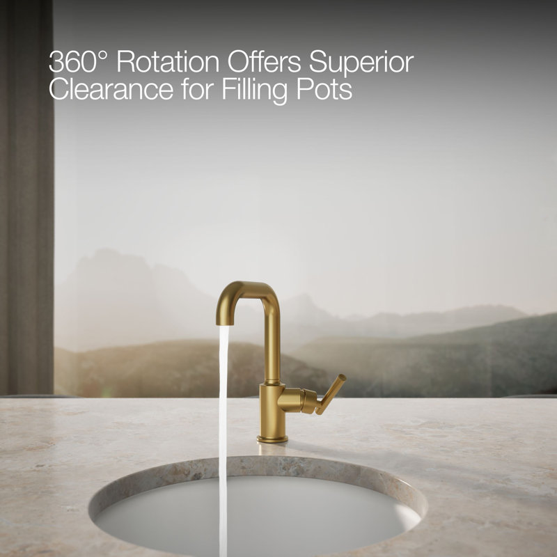 Purist® Bar Faucet with Accessories, Vibrant Brushed Moderne Brass