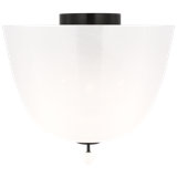 Brisa 14" Semi-Flush Mount in Bronze with White Strie Glass