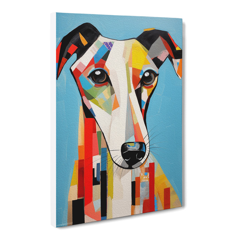Whippet Constructivism - No Frame Print, 50cm H x 35cm W x 3cm D