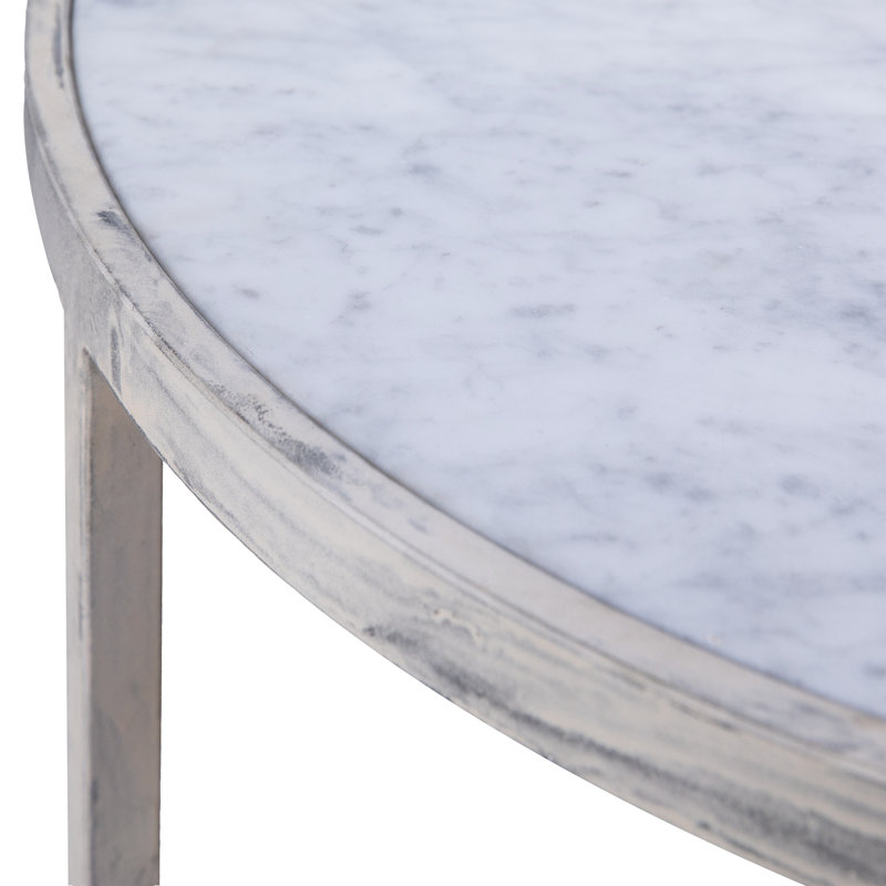 Valley Marble Frame End Table, Deep Ocean