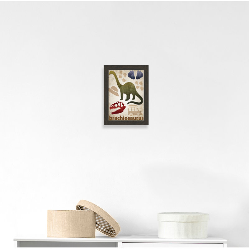 Adhésif décoratif dinosaures-03 ', H 16 po x l 12 po x P 0,625 po, Encadré plat à grain de bois noir