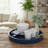 Navy Blue And Gold Round Tray, Modern Decorative Tray, Suitable For Both Storage And Display.