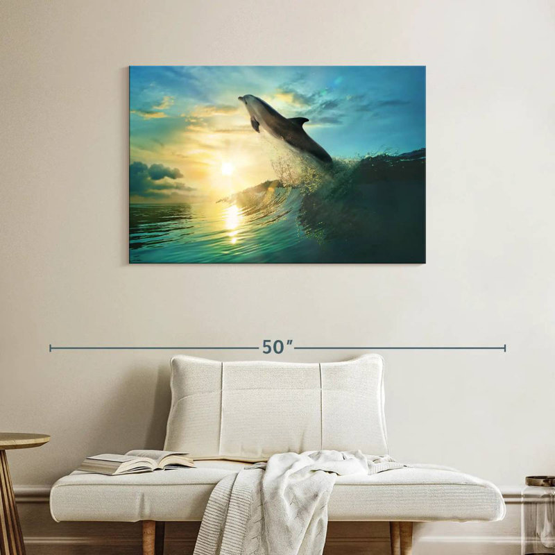 Brampt Sunset Dolphin, 26" H x 39" W