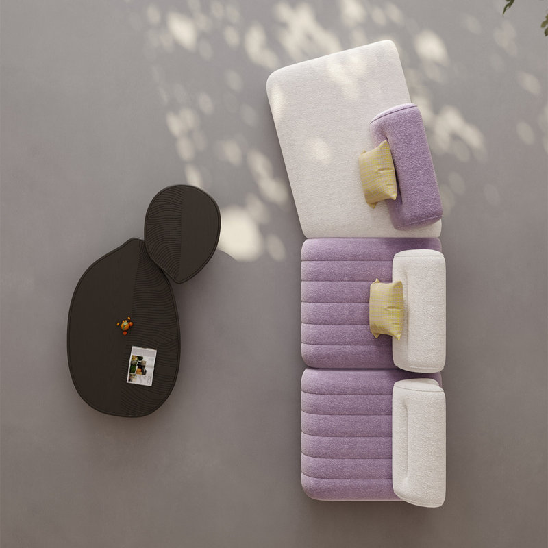 Canapé italien créatif de style crème, L 143,31 po