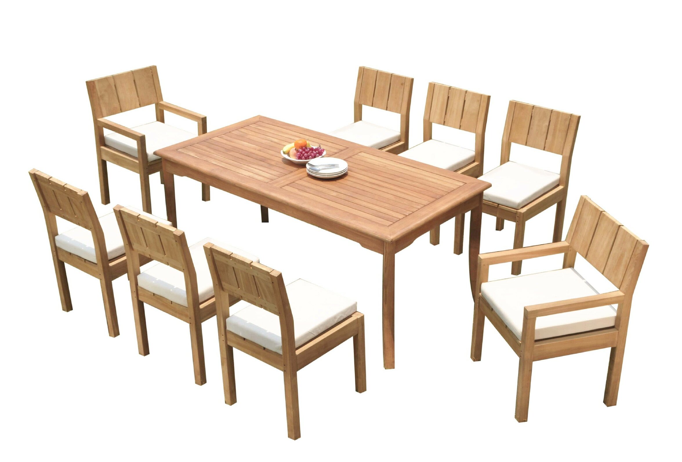 Rosecliff Heights Gillette 8 - Person Rectangular Teak Outdoor Dining ...