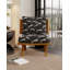 Fauteuil d'appoint français de style français rétro, structure en bois massif, tissu jacquard, conception sans accoudoirs pour la maison