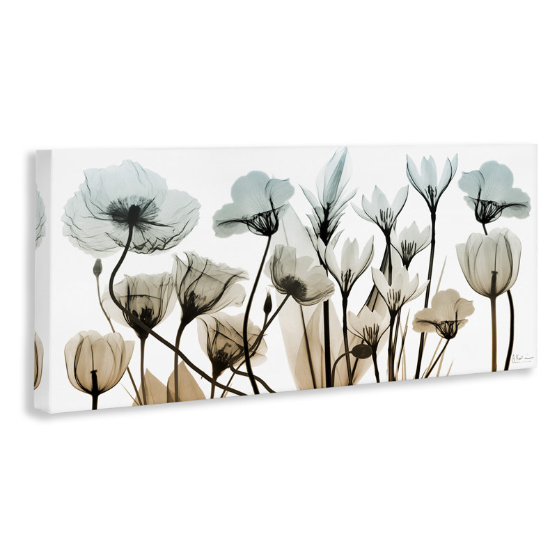 Fleurs mixtes de rayons X sur toile, H 13 po x l 30 po x P 1,5 po