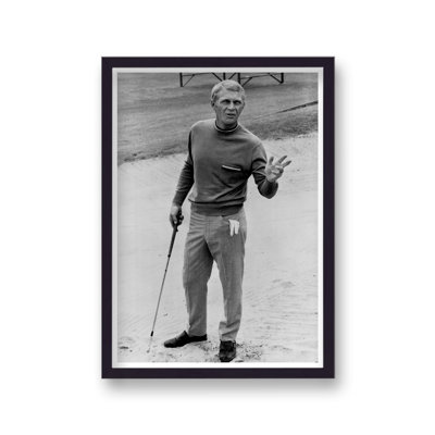 Steve Mcqueen in Golf Bunker the Thomas Crown Affair 1 Piece Single Picture Frame Wall Art