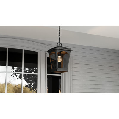 Claborn 1-Light Earth Black Outdoor Hanging Lantern