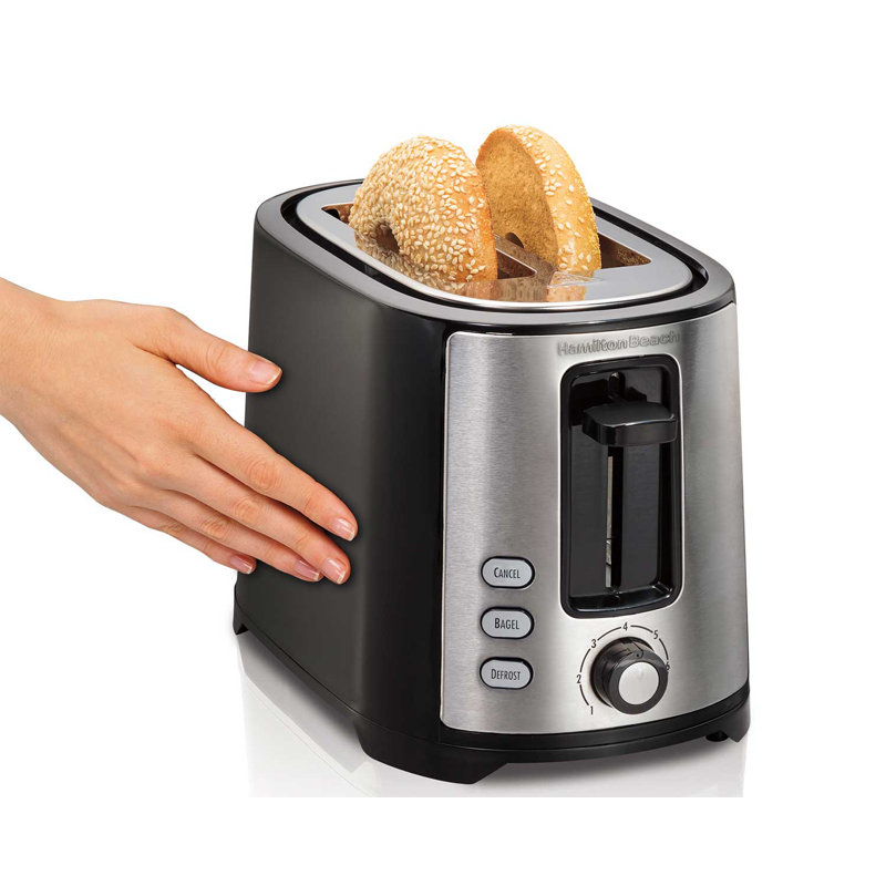 Hamilton Beach Black Stainless Steel 2-Slice Toaster with Wide Slots