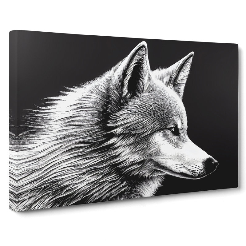 Spectacular Wolf - Wrapped Canvas Painting, 35cm H x 50cm W x 3cm D