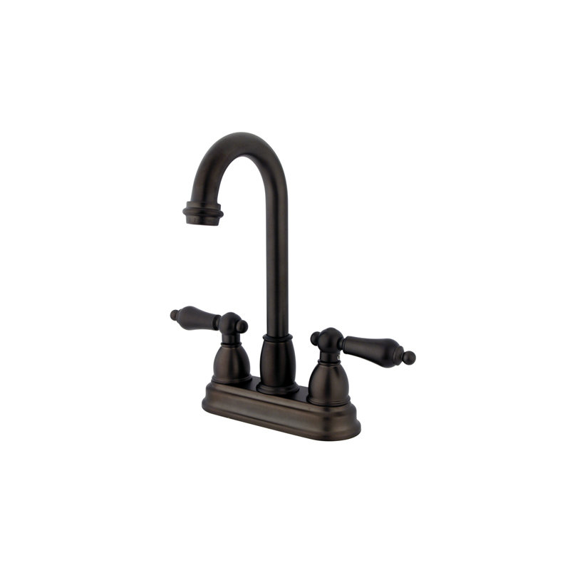 Kingston Brass Restoration Two-Handle 2-Hole Deck Mount Bar Faucet, Oil Rubbed Bronze